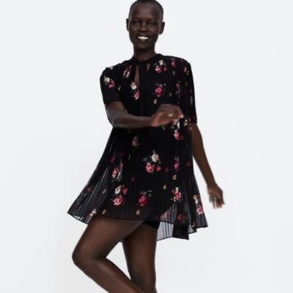 ZARA babydoll ROMPER WITH FLOWERS